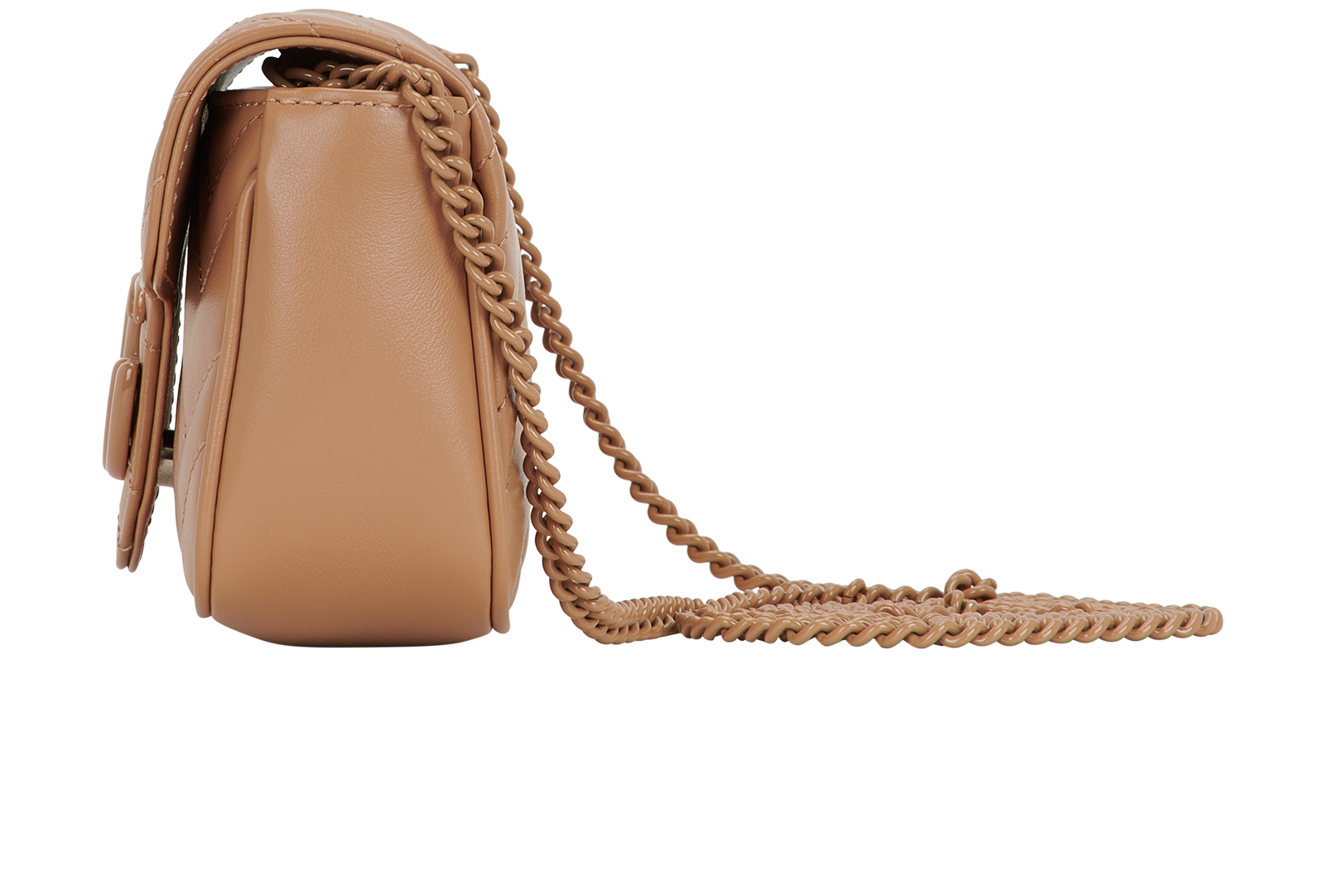 GG Marmont Matelasse Super Mini Camelia Bag, &pound;695, Handbags, Beige/Brown, Leather, Bottom view